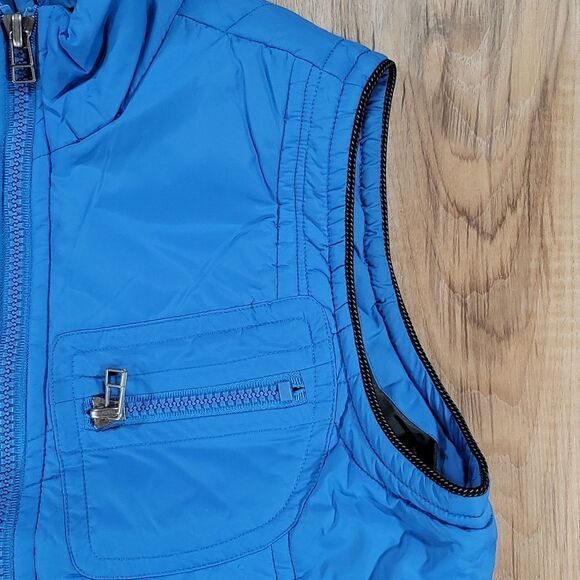 🩵Rafaella Blue Zippered Sleeveless Puffer Vest w/Pockets Medium - Picture 4 of 9